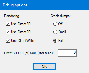 Debug dialog